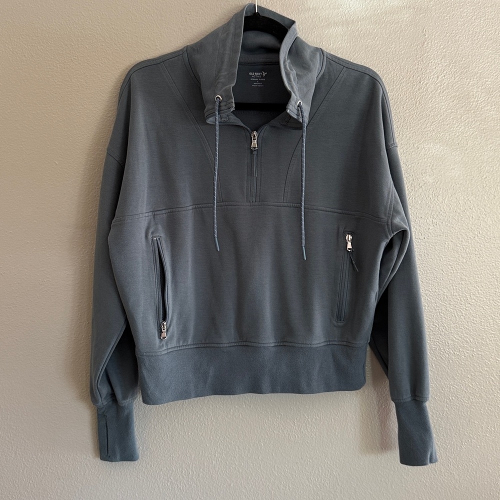 OLD NAVY ACTIVEWEAR Size L Blue Dynamic Fleece Half-Zip Pullover Sweatshirt